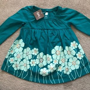 Tea Collection teal baby girl swing dress